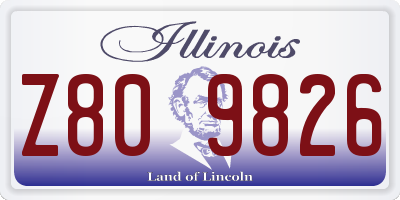 IL license plate Z809826