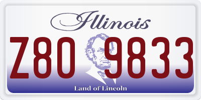 IL license plate Z809833
