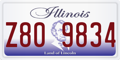 IL license plate Z809834