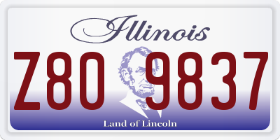 IL license plate Z809837