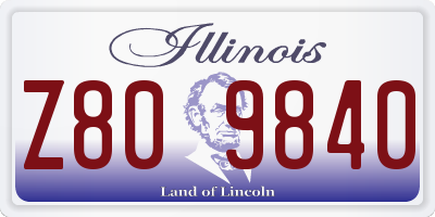 IL license plate Z809840