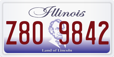 IL license plate Z809842
