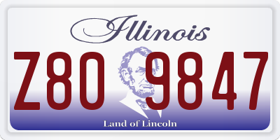 IL license plate Z809847