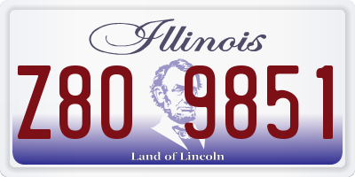 IL license plate Z809851