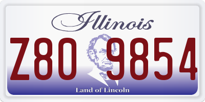 IL license plate Z809854