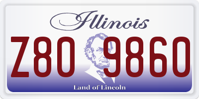 IL license plate Z809860