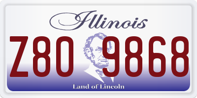 IL license plate Z809868