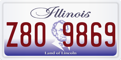 IL license plate Z809869