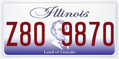 IL license plate Z809870