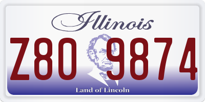 IL license plate Z809874
