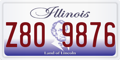 IL license plate Z809876