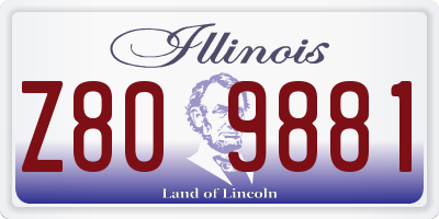IL license plate Z809881
