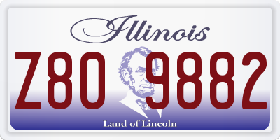 IL license plate Z809882