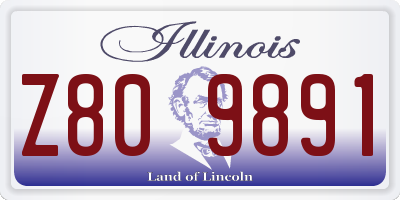 IL license plate Z809891