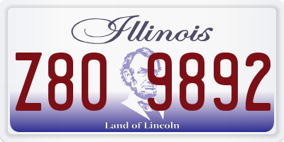 IL license plate Z809892