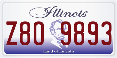 IL license plate Z809893