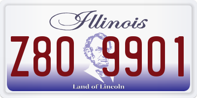 IL license plate Z809901