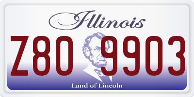 IL license plate Z809903