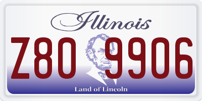 IL license plate Z809906