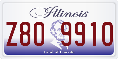 IL license plate Z809910