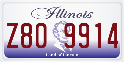 IL license plate Z809914
