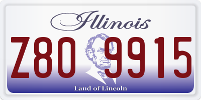 IL license plate Z809915