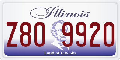 IL license plate Z809920