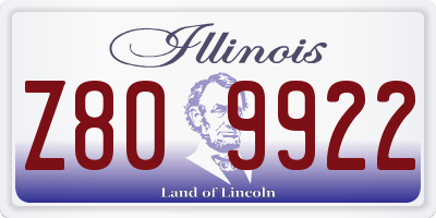 IL license plate Z809922