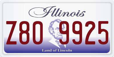 IL license plate Z809925
