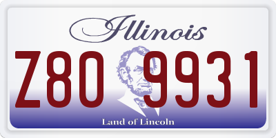 IL license plate Z809931