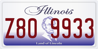 IL license plate Z809933