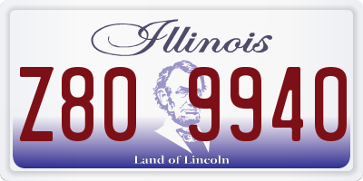 IL license plate Z809940