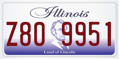 IL license plate Z809951