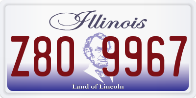 IL license plate Z809967