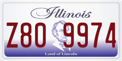 IL license plate Z809974