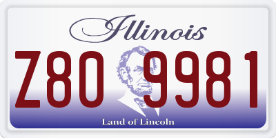 IL license plate Z809981
