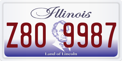 IL license plate Z809987