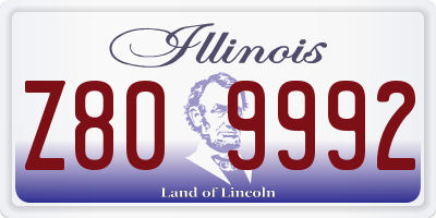 IL license plate Z809992