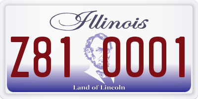 IL license plate Z810001