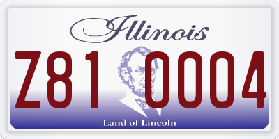 IL license plate Z810004