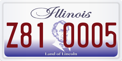 IL license plate Z810005