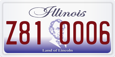 IL license plate Z810006