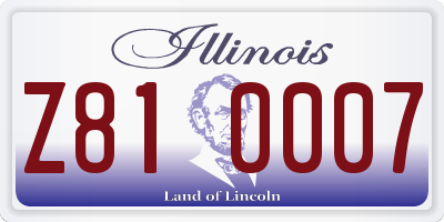 IL license plate Z810007