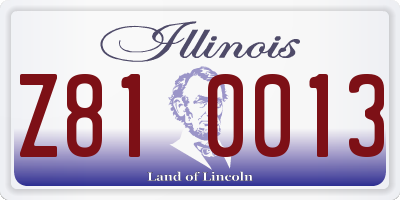 IL license plate Z810013