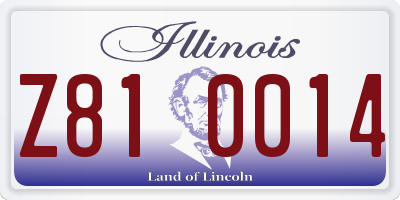 IL license plate Z810014