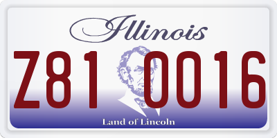 IL license plate Z810016