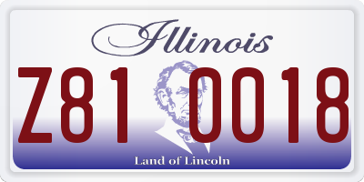 IL license plate Z810018