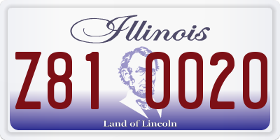 IL license plate Z810020