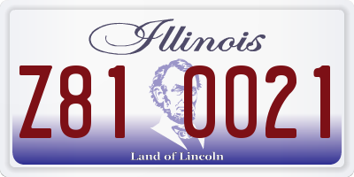 IL license plate Z810021