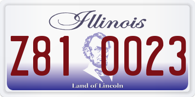 IL license plate Z810023